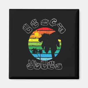 Signing ASL Sign Language Clothes Beach Deaf Aware Magnet