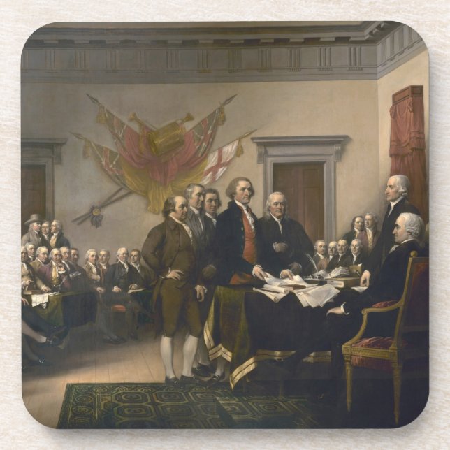 Signing the Declaration of Independence, July 4th Coaster (Front)