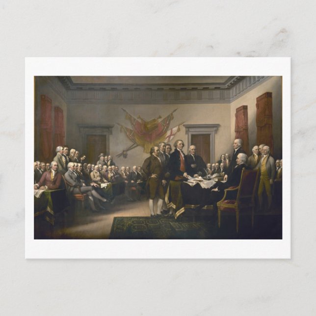 Signing the Declaration of Independence, July 4th Postcard (Front)