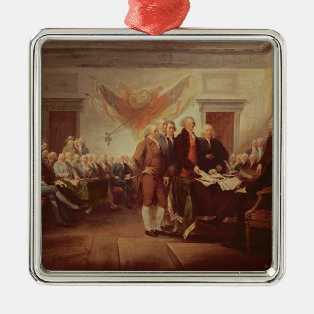 Signing the Declaration of Independence Metal Tree Decoration (Front)