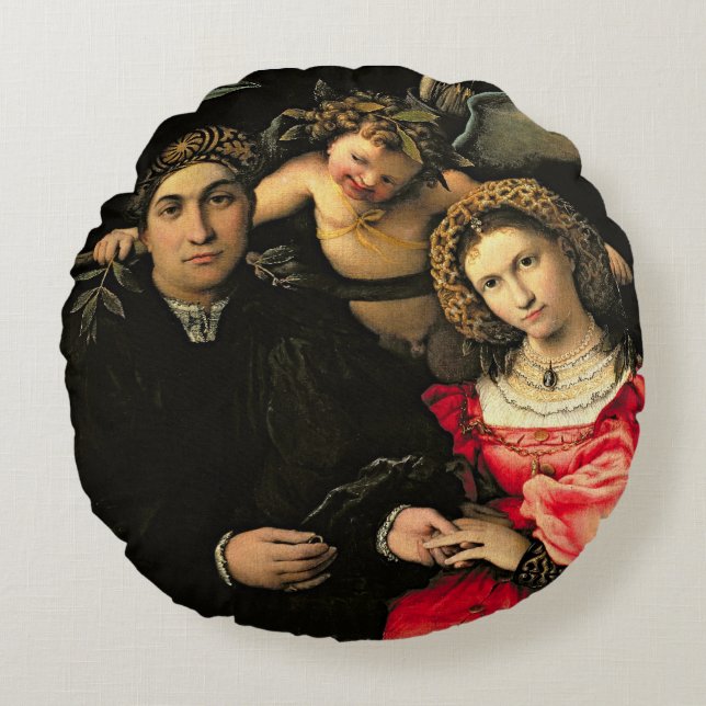 Signor Marsilio Cassotti and his Wife, Faustina Round Cushion (Front)
