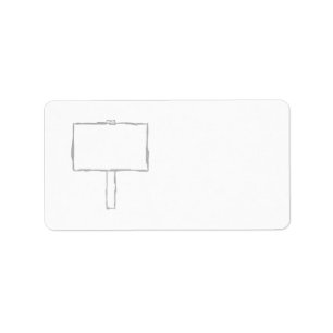 Signpost Notice. Grey and white. Label