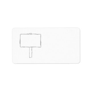 Signpost Notice. Grey and white. Label