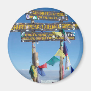 Signpost  on the  Summit of Kilimanjaro kenya Magnet