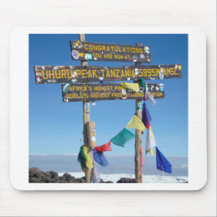 Signpost  on the  Summit of Kilimanjaro kenya Mouse Pad