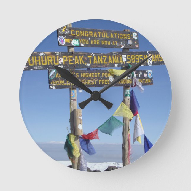 Signpost  on the  Summit of Kilimanjaro kenya Round Clock (Front)