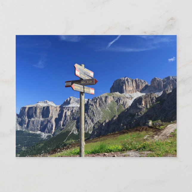 signs and Dolomites Postcard (Front)