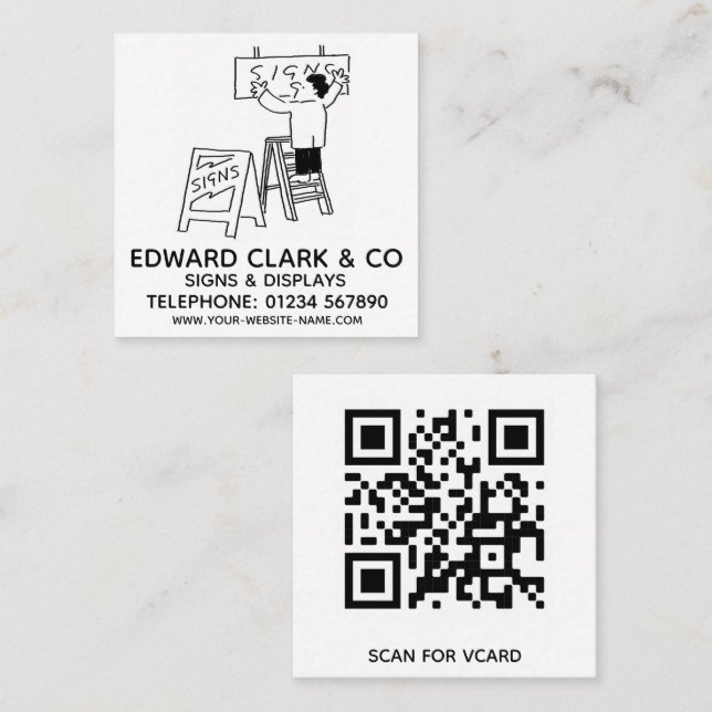 Signs & Displays Square Business Card (Front/Back)