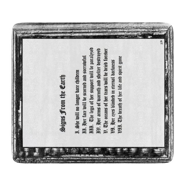 Signs From The Earth Cutting Board (Front)