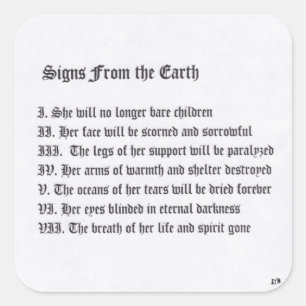 Signs From The Earth Square Sticker