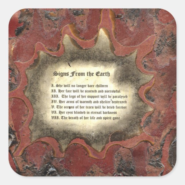 Signs From The Earth Square Sticker (Front)