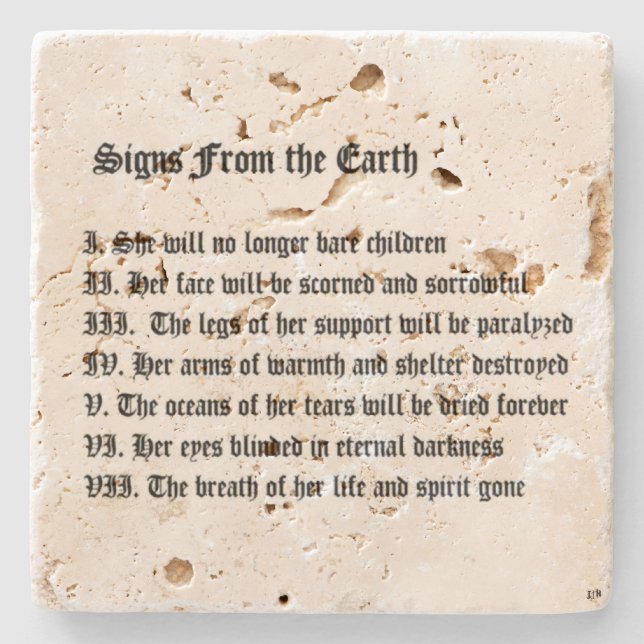 Signs From The Earth Stone Coaster (Front)