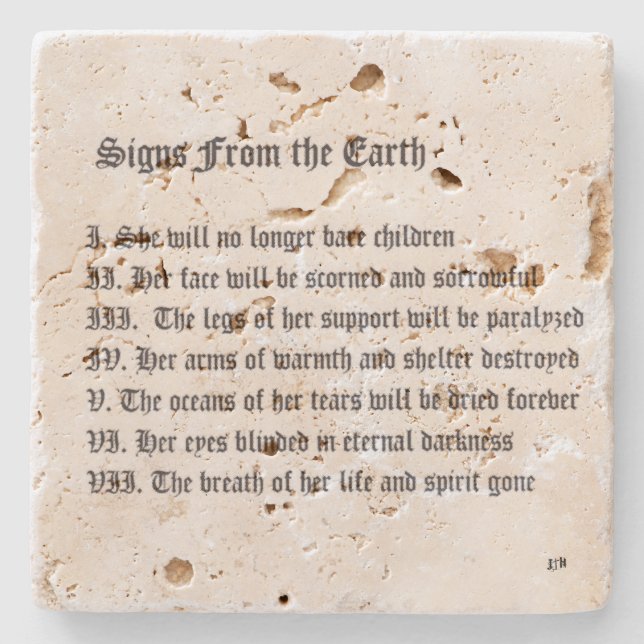 Signs From The Earth Stone Coaster (Front)