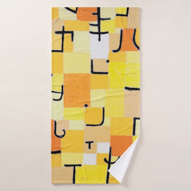 Signs in Yellow, Paul Klee Bath Towel (Bath Towel)