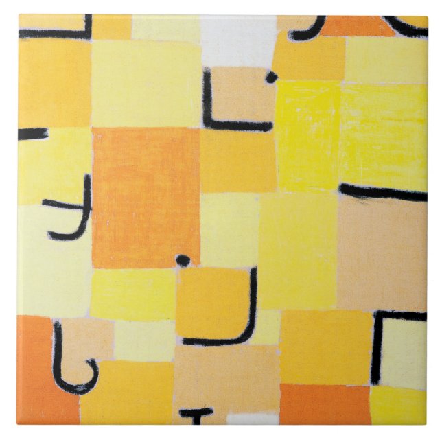 Signs in Yellow, Paul Klee Ceramic Tile (Front)
