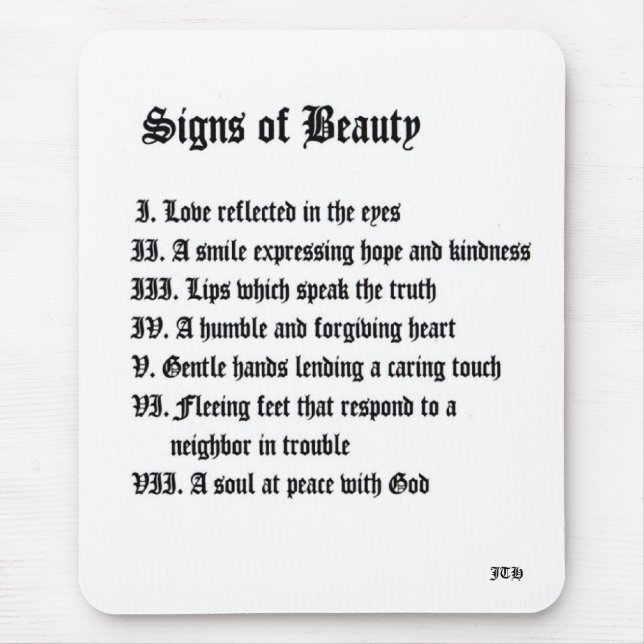 Signs of Beauty Mouse Pad (Front)