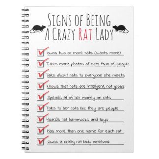 Signs of Being a Crazy Rat Lady Notebook