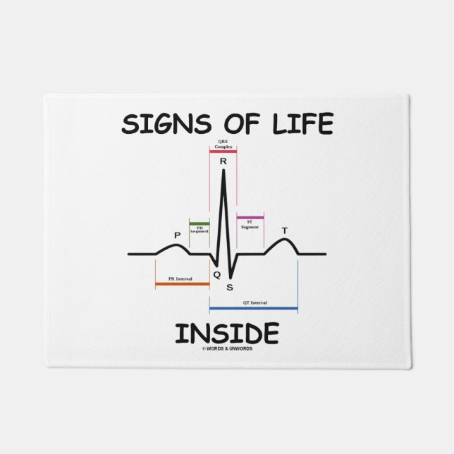 Signs Of Life Inside EMT Medical Heartbeat Humour Doormat (Front)