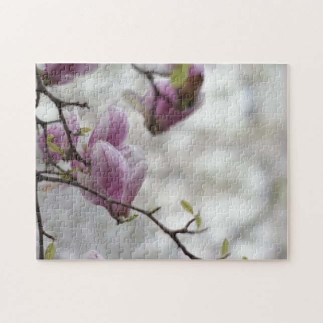 Signs of Spring Pink Cherry Blossom Tree Nature Jigsaw Puzzle (Horizontal)
