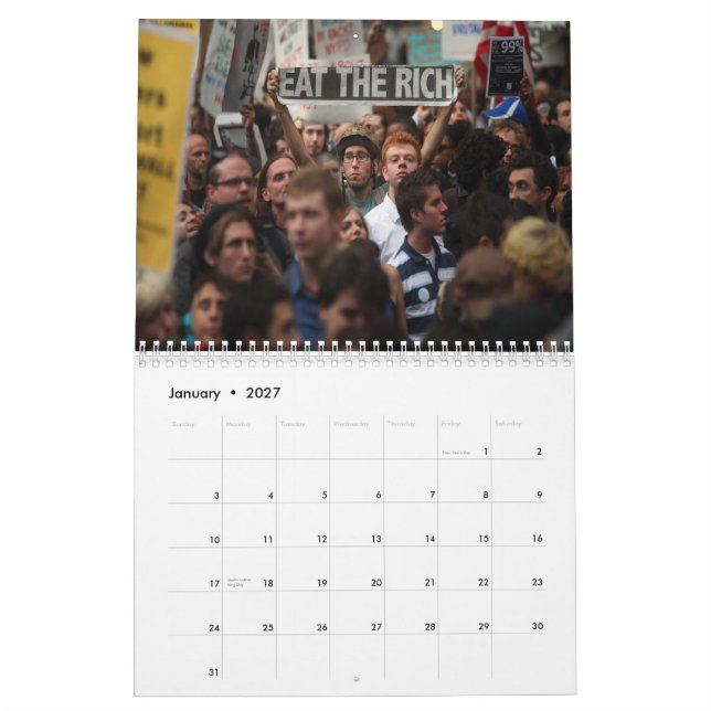 Signs of The Occupation Protests Calendar (Jan 2027)