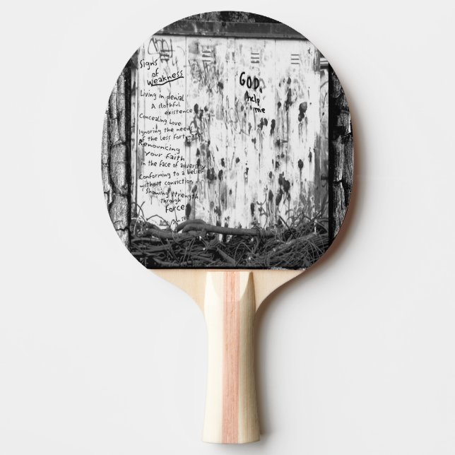 Signs of Weakness Ping Pong Paddle (Front)