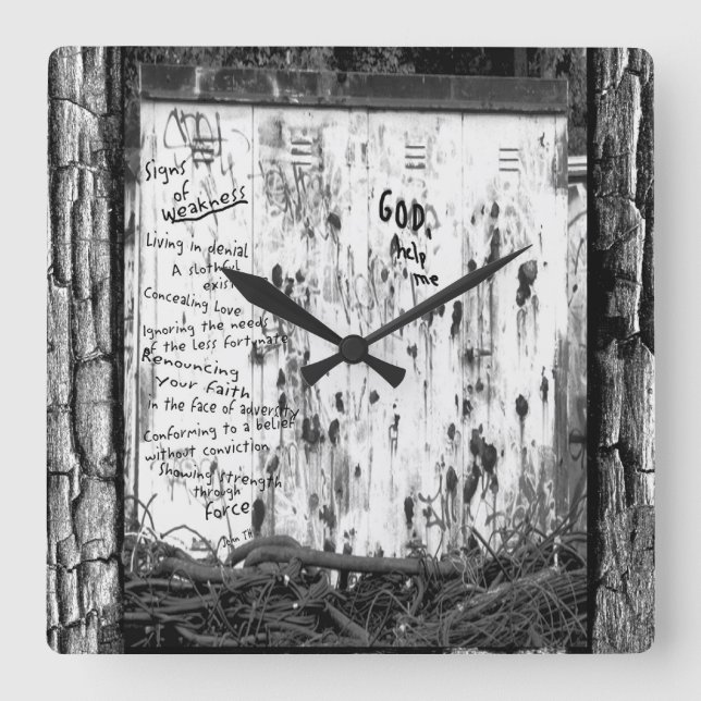 Signs of Weakness Square Wall Clock (Front)