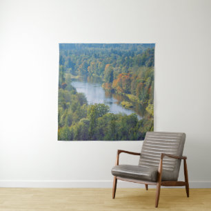 Sigulda Autumn in Picturesque Gauja River Valley Tapestry