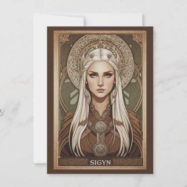Sigyn Norse Goddess Art Flat Thank You Card (Front)