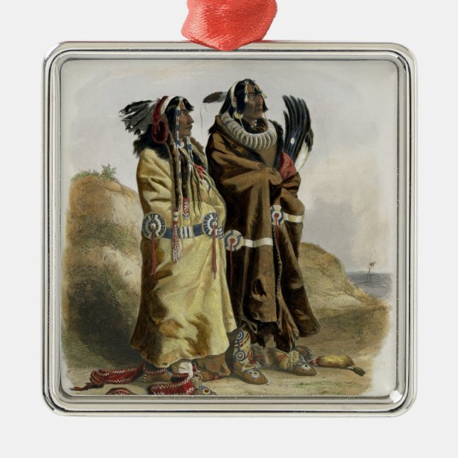 Sih-Chida and Mahchsi-Karehde, Mandan Indians, pla Metal Tree Decoration (Front)