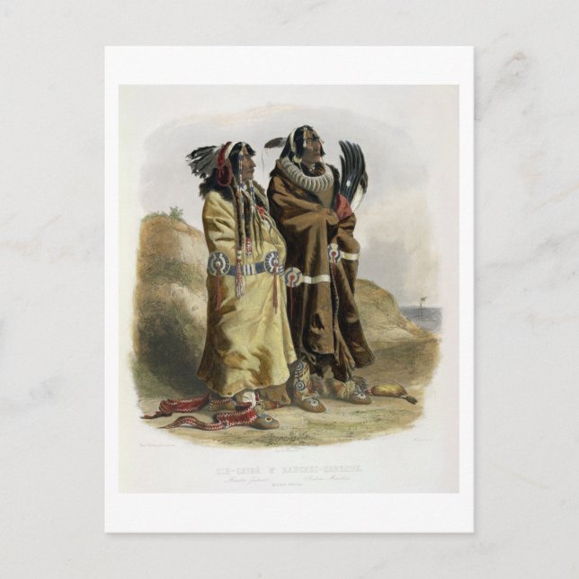 Sih-Chida and Mahchsi-Karehde, Mandan Indians, pla Postcard (Front)