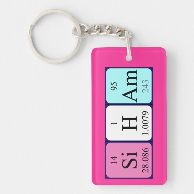 Siham periodic table name keyring (Front)