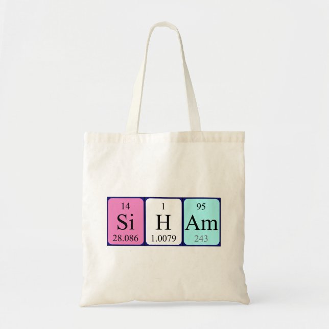 Siham periodic table name tote bag (Front)