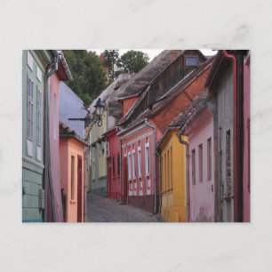 Sihgisoara,päinted houses postcard