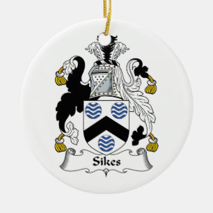 Sikes Family Crest Ceramic Ornament