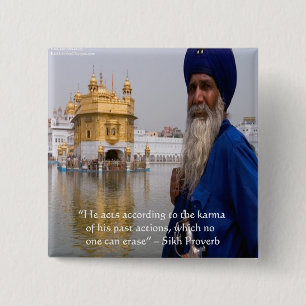 Sikh Actions/Karma Proverb 15 Cm Square Badge
