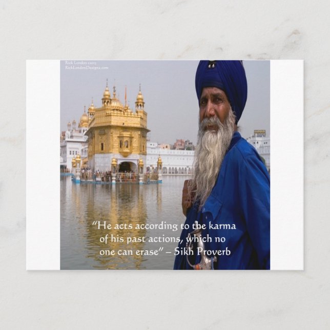Sikh Actions/Karma Proverb Postcard (Front)