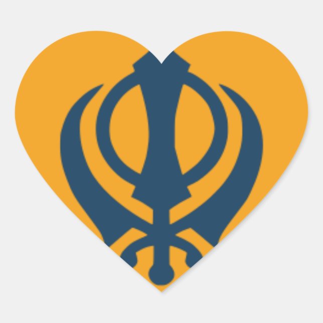 Sikh Art/Symbol Heart Sticker (Front)