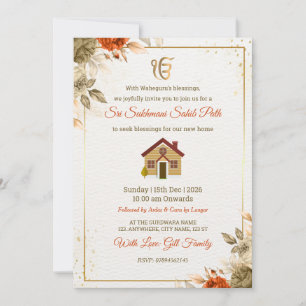 Sikh Housewarming Path Invitation Card