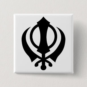 Sikh Khanda 15 Cm Square Badge