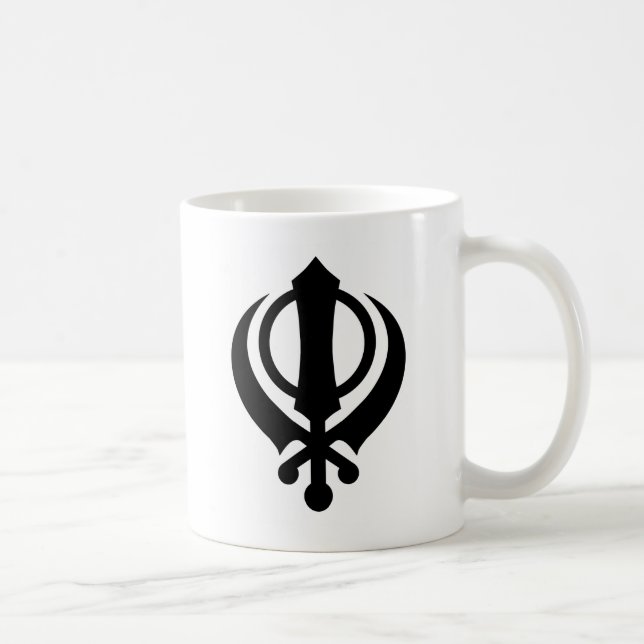 Sikh Khanda Black Coffee Mug (Right)