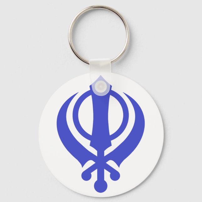 Sikh Khanda Blue Key Ring (Front)