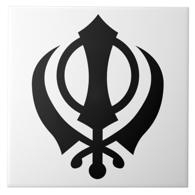 Sikh Khanda Ceramic Tile (Front)