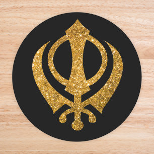 Sikh Khanda "Fearless & Free"  Classic Round Sticker