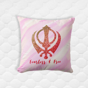 Sikh Khanda "Fearless & Free"  Cushion