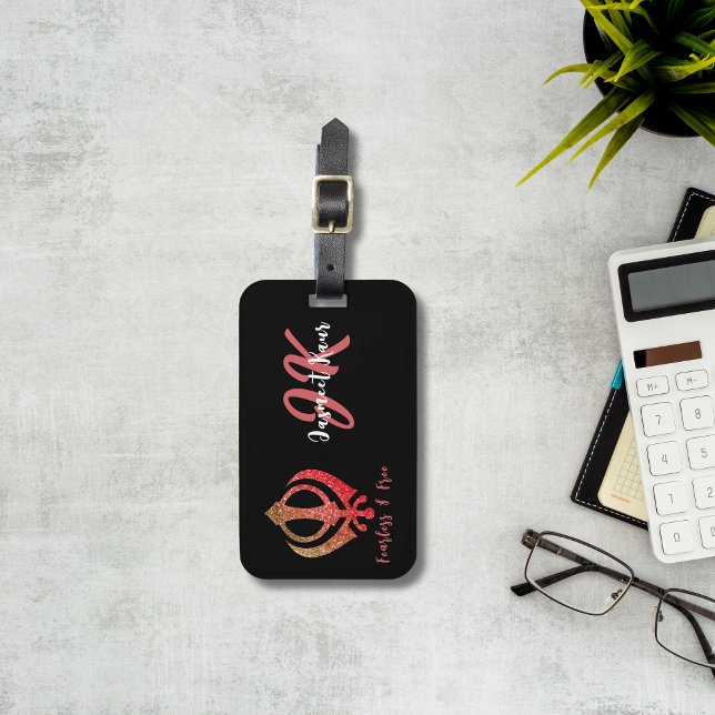 Sikh Khanda "Fearless & Free"  Luggage Tag (Creator Uploaded)