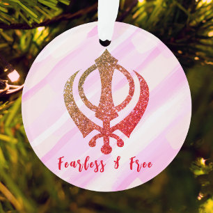 Sikh Khanda "Fearless & Free"  Ornament