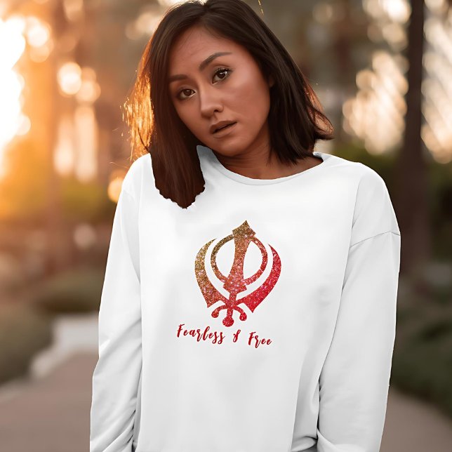 Sikh Khanda "Fearless & Free"  T-Shirt (Creator Uploaded)