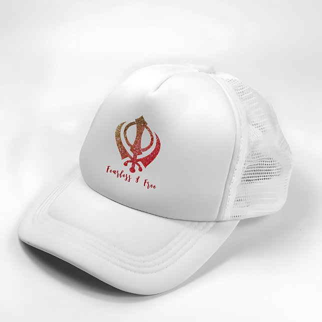 Sikh Khanda "Fearless & Free" Trucker Hat (Creator Uploaded)