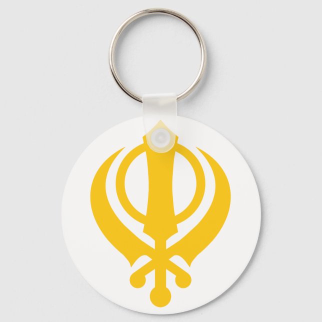 Sikh Khanda Gold Key Ring (Front)