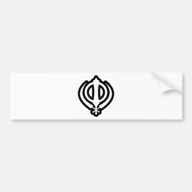 Sikh Khanda Khalsa Sikhism Punjabi Design Bumper Sticker (Front)